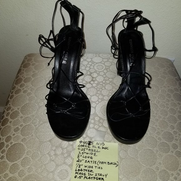 #4025 NIB Kenneth Cole Black Leather Gladiator 7.5 - Picture 7 of 16